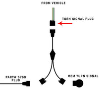 Load image into Gallery viewer, Oracle Wrangler JK Switchback Turn Signal Y Splitter Adapter (Single) - Installation View