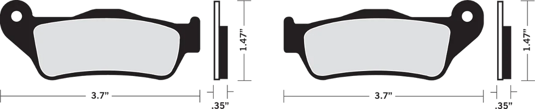 Organic Brake Pads - Street 500/750 XG DragSpecialties FAD643 - Side View