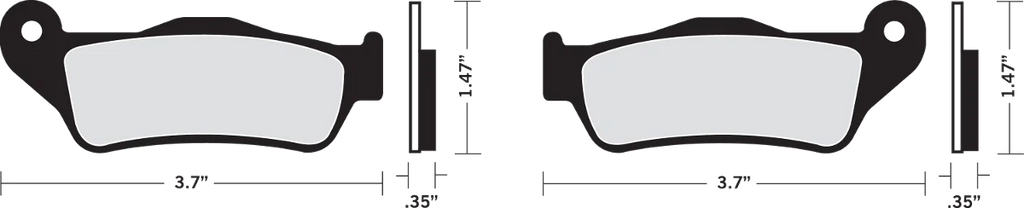 Organic Brake Pads - Street 500/750 XG DragSpecialties FAD643 - Side View