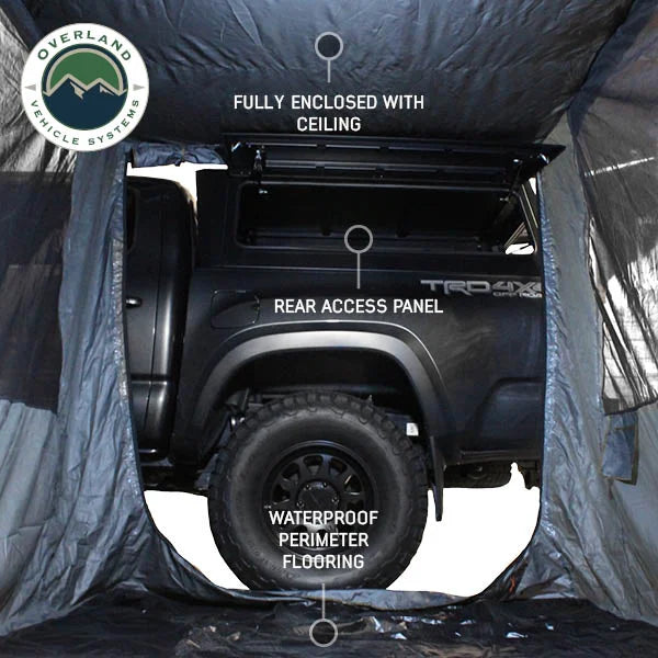 Overland Vehicle Systems HD Nomadic 2.0 Awning Room Enclosure, Grey Body, Green Trim (4 Walls and Floor) 18089920 - Additi...