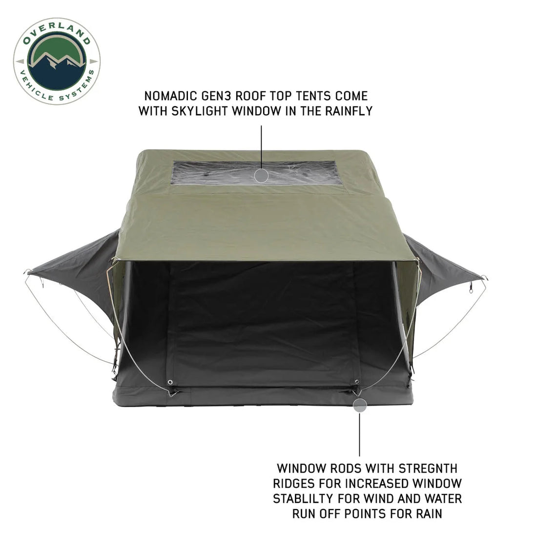 Overland Vehicle Systems Nomadic 2 Standard Roof Top Tent Roof Top Tent 2 Person 18429936 - Installation View
