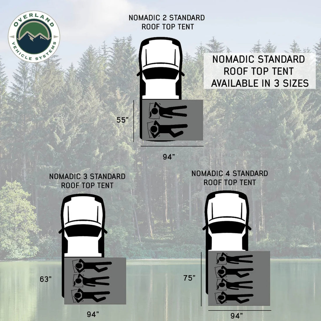 Overland Vehicle Systems Nomadic 2 Standard Roof Top Tent Roof Top Tent 2 Person 18429936 - Additional View 18