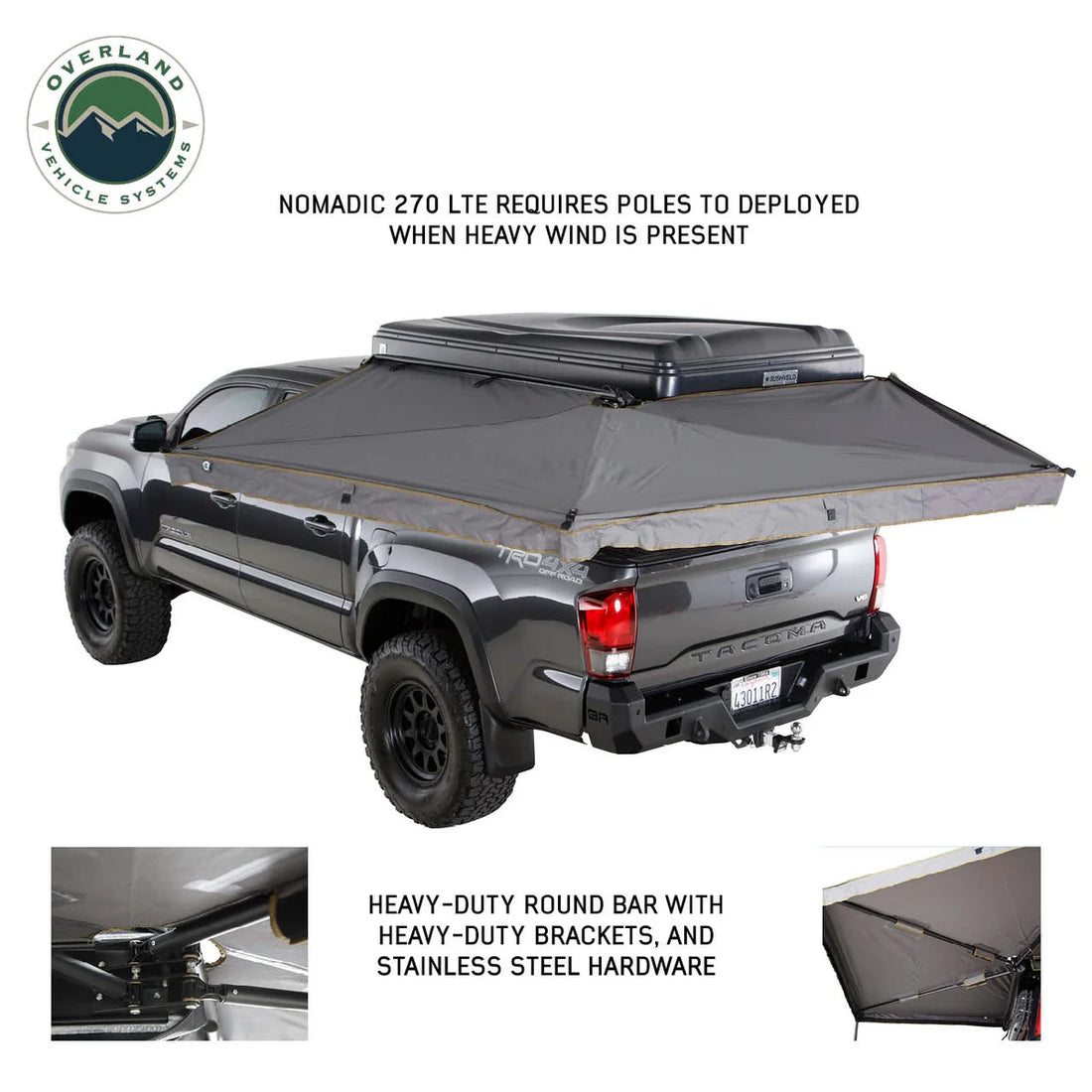 Overland Vehicle Systems Nomadic 270 LTE Driver Side 270 Degree Awning Premium 19679907 - Back View