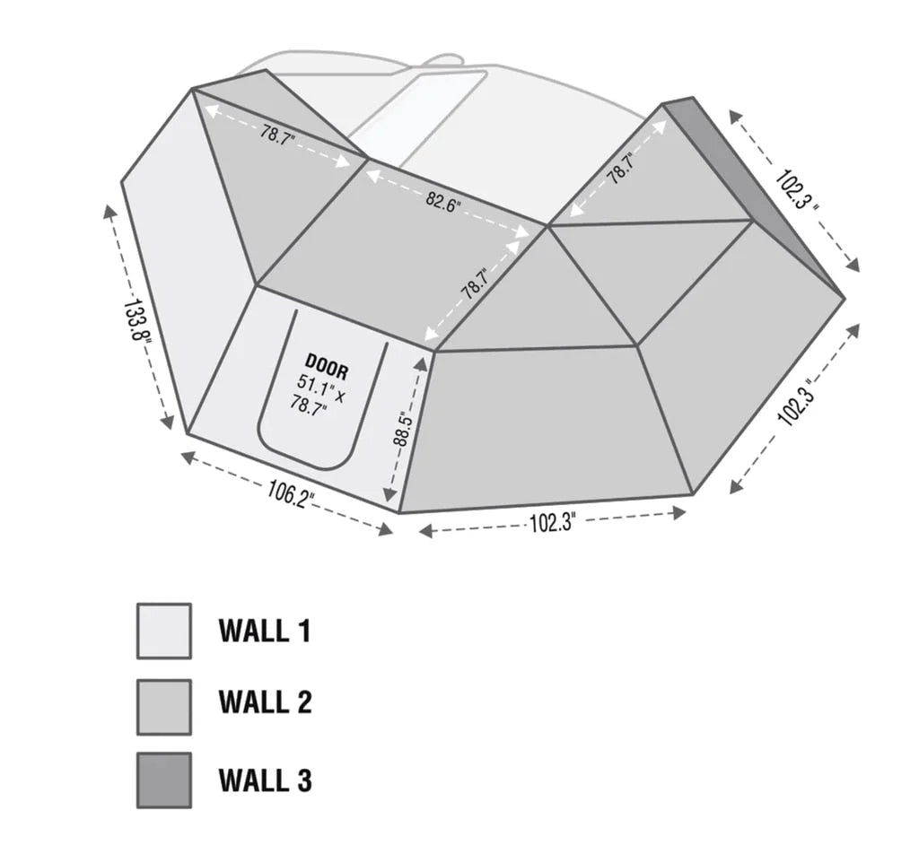 Overland Vehicle Systems Nomadic Awning 270 Awning with Walls - Driver side 19539907 - Additional View 17