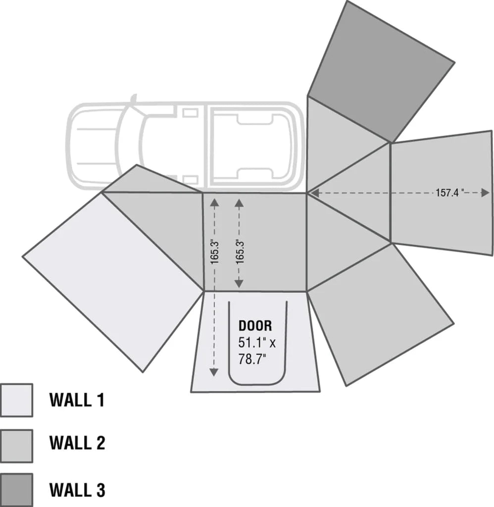 Overland Vehicle Systems Nomadic Awning 270 Awning with Walls - Driver side 19539907 - Additional View 18