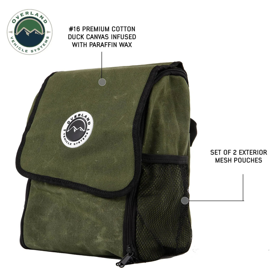Overland Vehicle Systems Wax Canvas Overnight Bag 21039941 - Side View