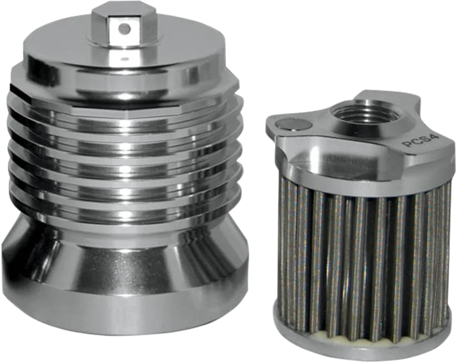 PC Racing Flo® "Spin-on" Oil Filter - Gunmetal Gray - H-D/Honda/Indian/Kawasaki/KTM/Polaris/Suzuki/Triumph PCS1 - Detail View