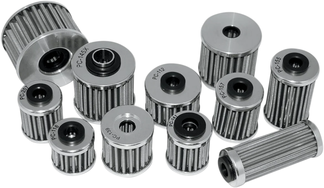 PC Racing Flo® Stainless Steel Oil Filter - Husqvarna/KTM/Polaris PC155 - Side View