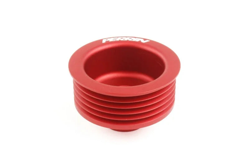 PERRIN 02-05 Subaru WRX / 04-06 STI / 93-11 Impreza Lightweight Alternator Pulley - Red - Side View