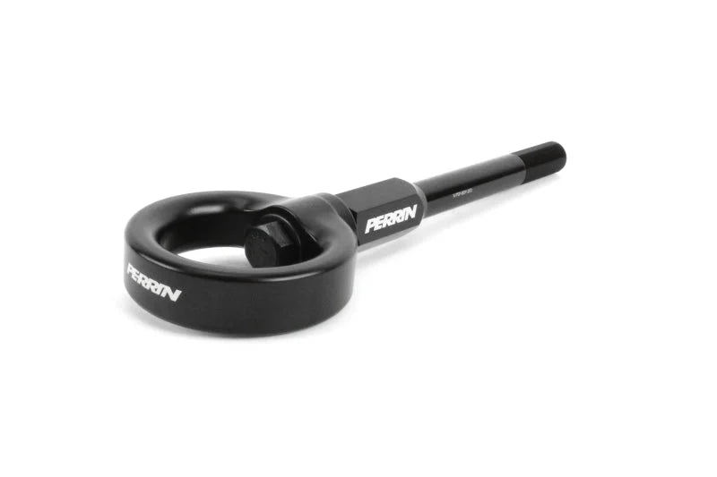 PERRIN 02-07 Subaru WRX/STI Tow Hook Kit (Front) - Flat Black - Side View
