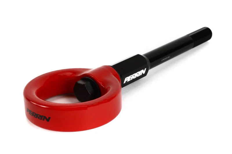 PERRIN 02-07 Subaru WRX/STI Tow Hook Kit (Front) - Red - Back View