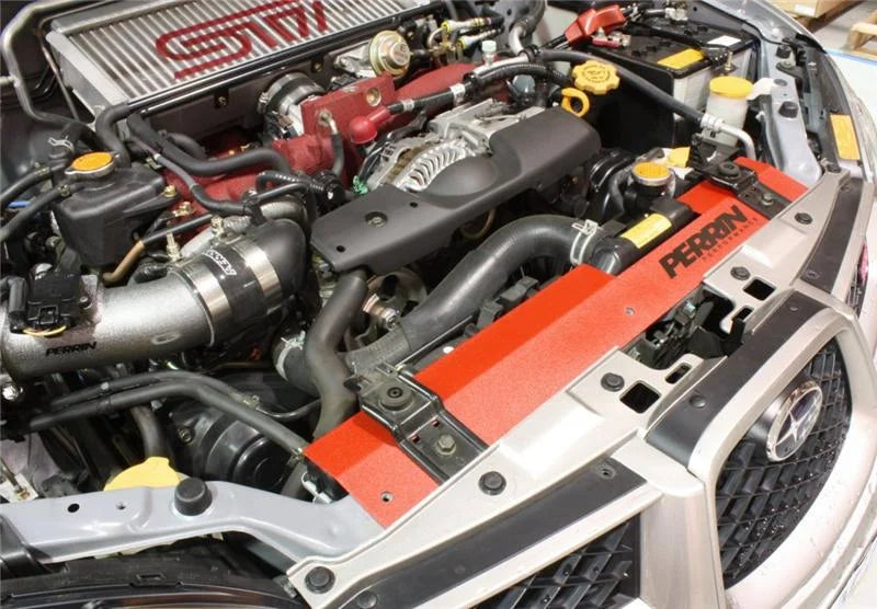 PERRIN 02-07 Subaru WRX/STi Radiator Shroud - Red - Detail View