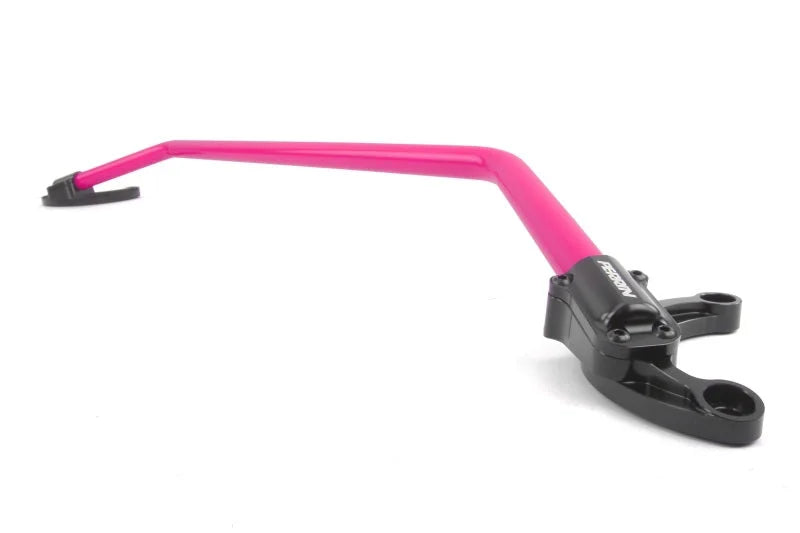 PERRIN 02-07 Subaru WRX/STi/Impreza / 04-08 Forester Front Strut Brace - Hyper Pink - Installation View