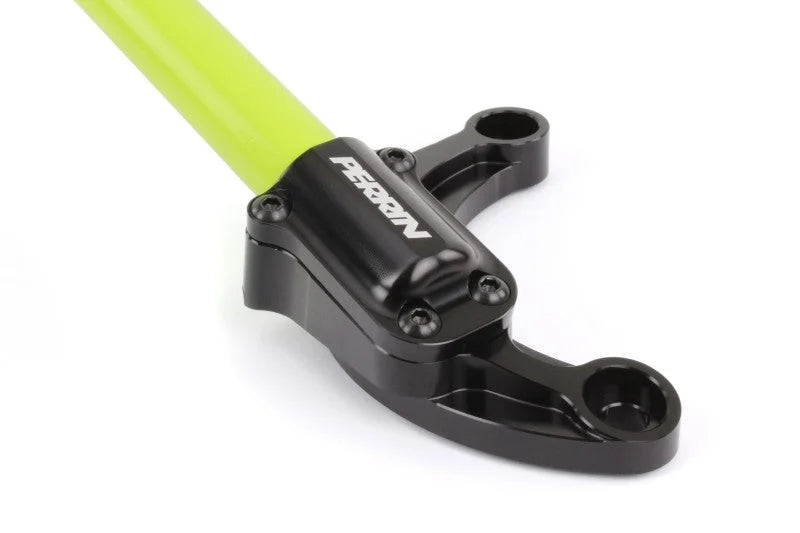 PERRIN 02-07 Subaru WRX/STi/Impreza / 04-08 Forester Front Strut Brace - Neon Yellow - Installation View