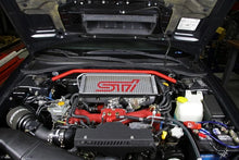 Load image into Gallery viewer, PERRIN 02-07 Subaru WRX/STi/Impreza / 04-08 Forester Front Strut Brace - Red - Installation View
