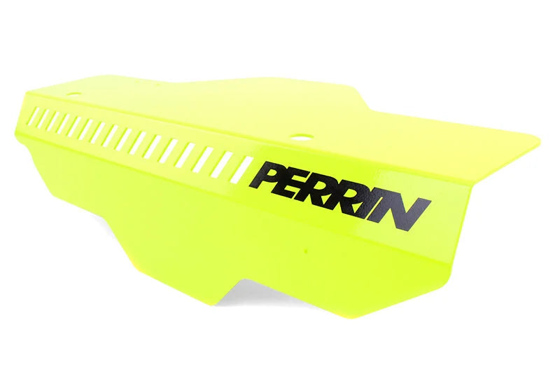 PERRIN 02-14 Subaru WRX / 04-21 STI / 08-11 Impreza Pulley Cover - Neon Yellow - Main Product View