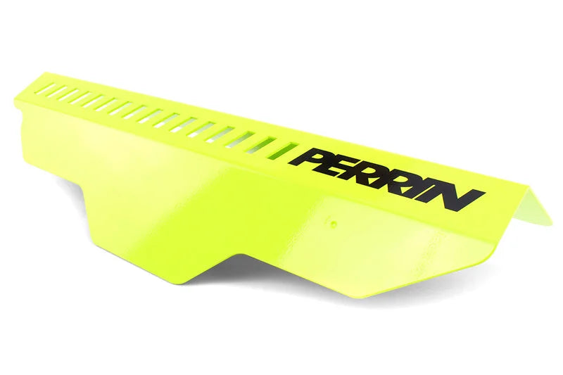 PERRIN 02-14 Subaru WRX / 04-21 STI / 08-11 Impreza Pulley Cover - Neon Yellow - Detail View