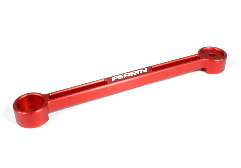 PERRIN 02-25 Subaru Impreza/WRX/STI & 13-25 Crosstrek/BRZ/FR-S/GR86/GR86 Battery Tie Down - Red - Back View