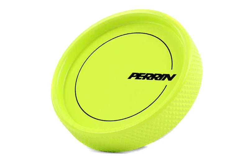 PERRIN 02-25 Subaru Impreza/WRX/STI & 13-25 Crosstrek/BRZ/FR-S/GR86/GR86 Oil Fill Cap - Neon Yellow - Installation View