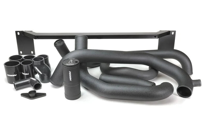 PERRIN 08-14 Subaru STI Front Mount Intercooler Boost Tube Kit - Black - Side View