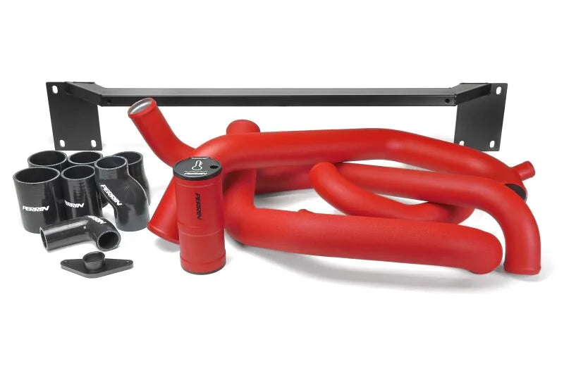 PERRIN 08-14 Subaru STI Front Mount Intercooler Boost Tube Kit - Red - Main Product View