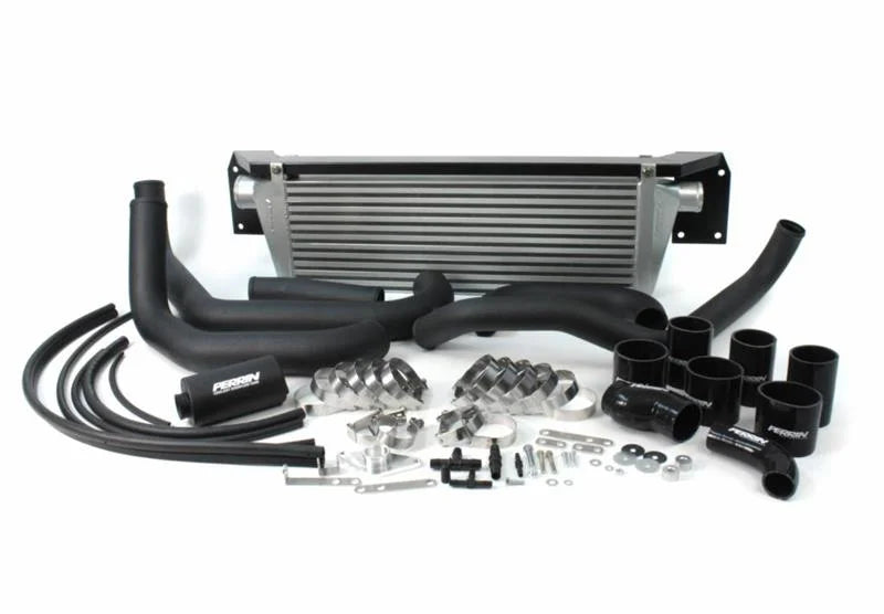 PERRIN 08-14 Subaru WRX Front Mount Intercooler Boost Tubes + Hardware - Black Tubes - Side View