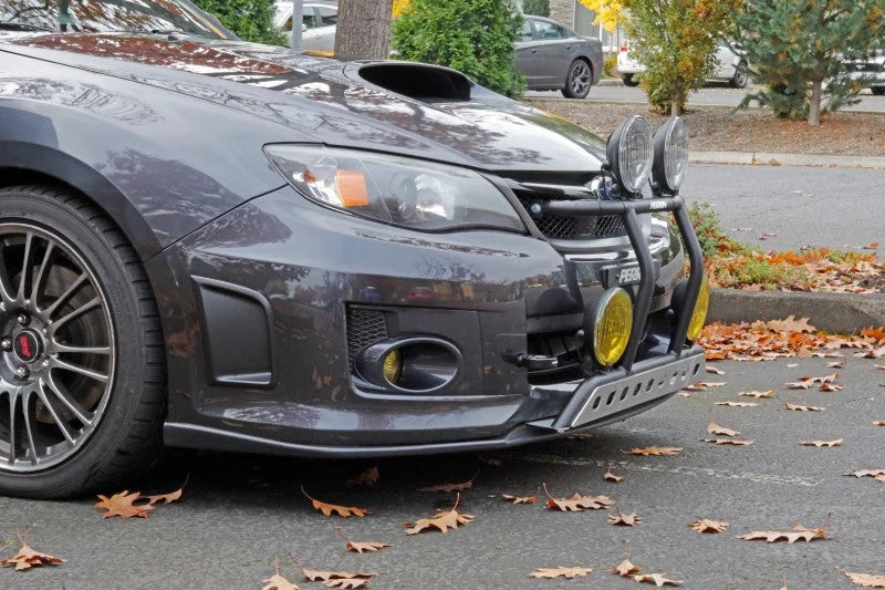 PERRIN 08-14 Subaru WRX & STI / 08-11 Impreza / 05-09 Legacy Tow Hook Kit (Front) - Flat Black - Side View