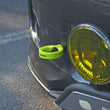 Load image into Gallery viewer, PERRIN 08-14 Subaru WRX &amp; STI / 08-11 Impreza / 05-09 Legacy Tow Hook Kit (Front) - Neon Yellow - Side View