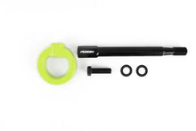 Load image into Gallery viewer, PERRIN 08-14 Subaru WRX &amp; STI / 08-11 Impreza / 05-09 Legacy Tow Hook Kit (Front) - Neon Yellow - Installation View