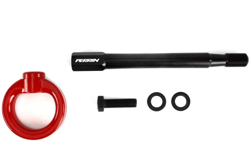 PERRIN 08-14 Subaru WRX & STI / 08-11 Impreza / 05-09 Legacy Tow Hook Kit (Front) - Red - Additional View 5