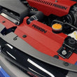 Load image into Gallery viewer, PERRIN 08-14 Subaru WRX &amp; STI / 08-11 Impreza Radiator Shroud - Red - Installation View