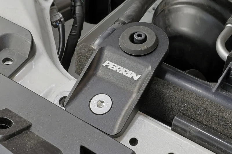 PERRIN 08-14 Subaru WRX / STI Upper Radiator Bracket Set - Black - Side View