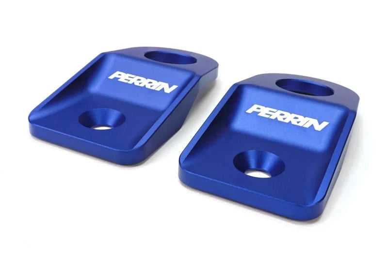 PERRIN 08-14 Subaru WRX / STI Upper Radiator Bracket Set - Blue - Main Product View