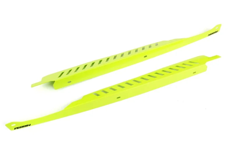 PERRIN 08-14 Subaru WRX/STI / 08-11 Impreza Fender Shroud Set - Neon Yellow - Back View