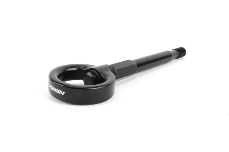 PERRIN 08-14 Subaru WRX/STI (Hatchback) Tow Hook Kit (Rear) - Black - Side View