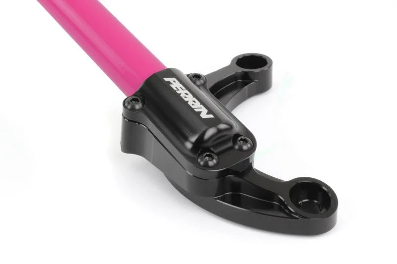 PERRIN 08-14 WRX/STI/Impreza / 14-18 Forester / 13-17 Crosstrek / 05-09 Legacy FR Strut Brace - Pink - Back View