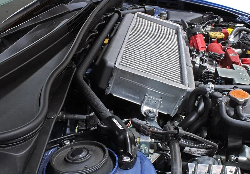 PERRIN 08-14 WRX/STI/Impreza / 14-18 Forester / 13-17 Crosstrek / 05-09 Legacy FR Strut Brace - Blk - Side View
