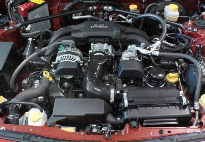 PERRIN 13-16 Subaru BRZ/Toyota FR-S (Manual & Auto) 17-20 BRZ/86 (Auto Only) Inlet Hose - Black - Back View