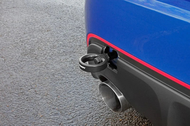PERRIN 13-25 Subaru BRZ / 13-20 Scion FRS & Toyota 86 / 22-25 GR86 Tow Hook Kit (Rear) - Black - Installation View