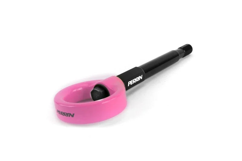 PERRIN 13-25 Subaru BRZ / 13-20 Scion FRS & Toyota 86 / 22-25 GR86 Tow Hook Kit (Rear) - Hyper Pink - Back View