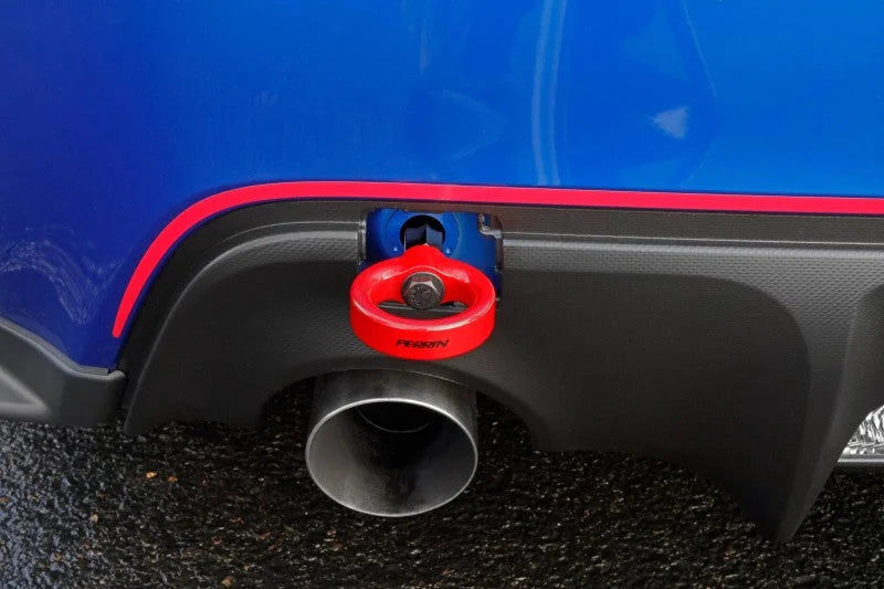 PERRIN 13-25 Subaru BRZ / 13-20 Scion FRS & Toyota 86 / 22-25 GR86 Tow Hook Kit (Rear) - Red - Additional View 13