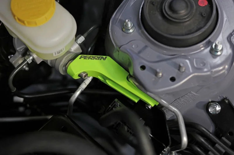 PERRIN 13-25 Subaru BRZ / Scion FR-S / Toyota 86 GR86 Master Cylinder Brace - Neon Yellow - Back View