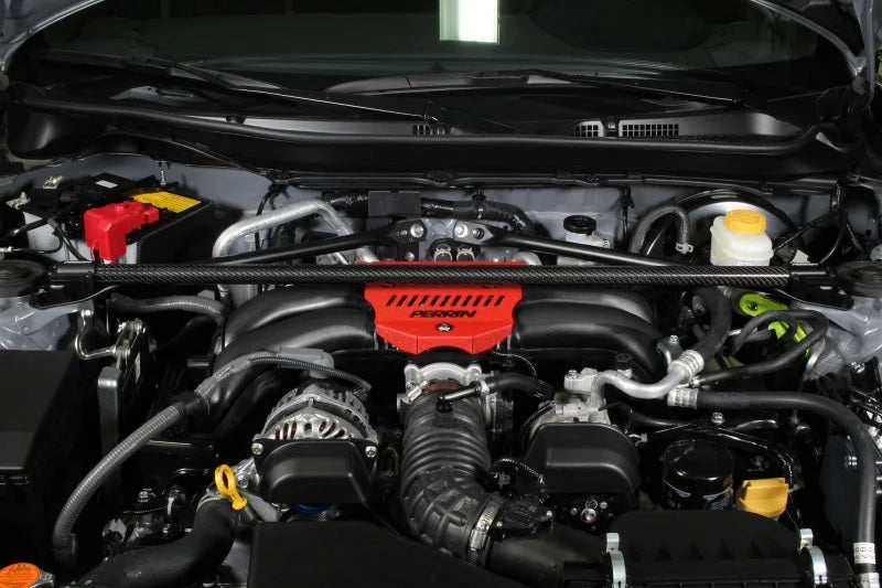 PERRIN 13-25 Subaru BRZ / Toyota GR86/86 / Scion FR-S Front Strut Brace - Carbon Fiber - Back View