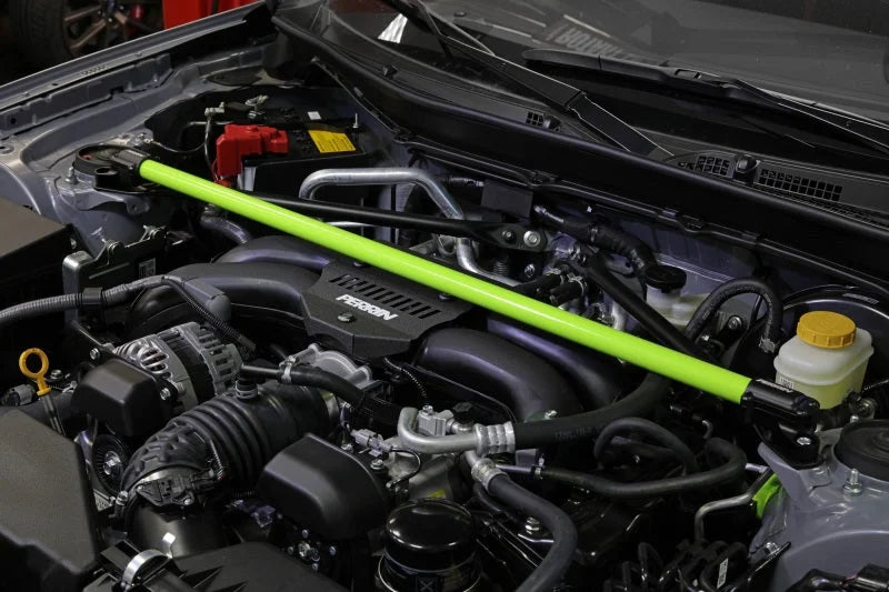 PERRIN 13-25 Subaru BRZ / Toyota GR86/86 / Scion FR-S Front Strut Brace - Neon Yellow - Installation View