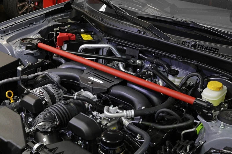 PERRIN 13-25 Subaru BRZ / Toyota GR86/86 / Scion FR-S Front Strut Brace - Red - Back View