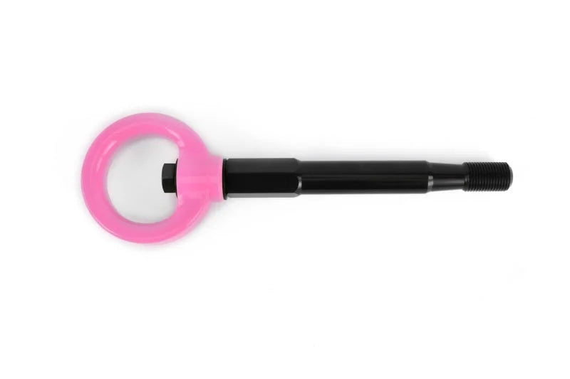PERRIN 14-19 Subaru Forester/Ascent Tow Hook Kit (Rear) - Hyper Pink - Installation View
