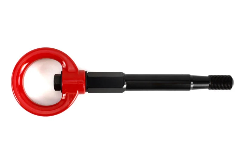 PERRIN 14-19 Subaru Forester/Ascent Tow Hook Kit (Rear) - Red - Side View