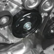 Load image into Gallery viewer, PERRIN 15-18 Subaru WRX / 13-20 BRZ / 14-18 FXT / 13-16 Crosstrek Lightened Crank Pulley - Black - Installation View