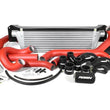 Load image into Gallery viewer, PERRIN 15-21 Subaru STI Front Mount Intercooler Boost Tubes + Hardware - Red Tubes - Side View