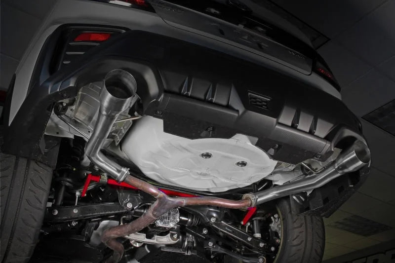 PERRIN 15-21 Subaru STI/15-25 WRX SS Dual Tip Axle Back Exhaust (Fits OE/AM Ctr Pipes) - Installation View